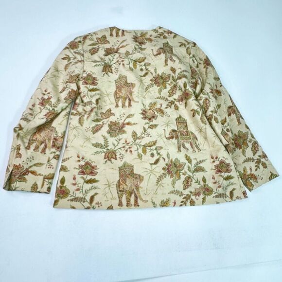 Vintage Talbot's Jacket Womens 4 Pure Silk Asian Elephant Corpcore New Button Up - Picture 6 of 10
